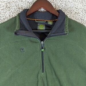 Timberland Fleece‎ Pullover Quarter Zip Outdoor Casual Green Mens Large
